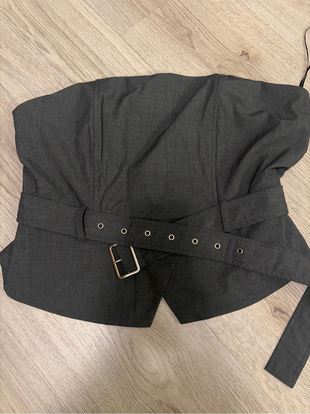 Belted strapless tank top